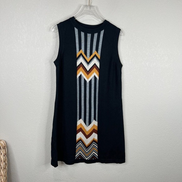 Missoni Target Sweater Dress Size Medium Black 20th Anniversary Chevron Crewneck - Picture 1 of 16